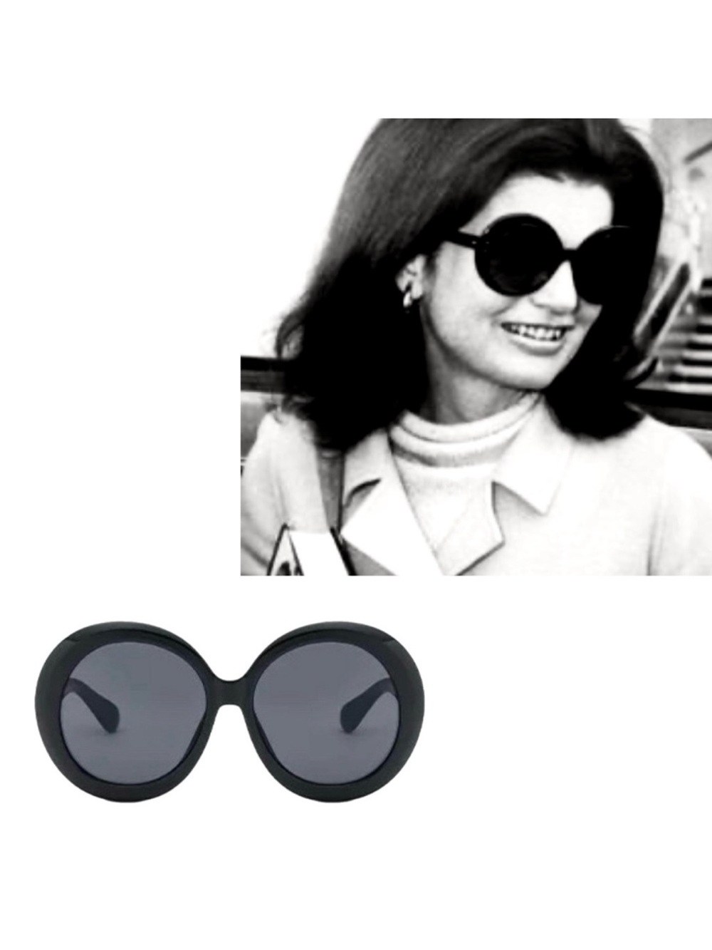 🍋2/$30 The Jackie O Oversized Round Sunglasses in Black